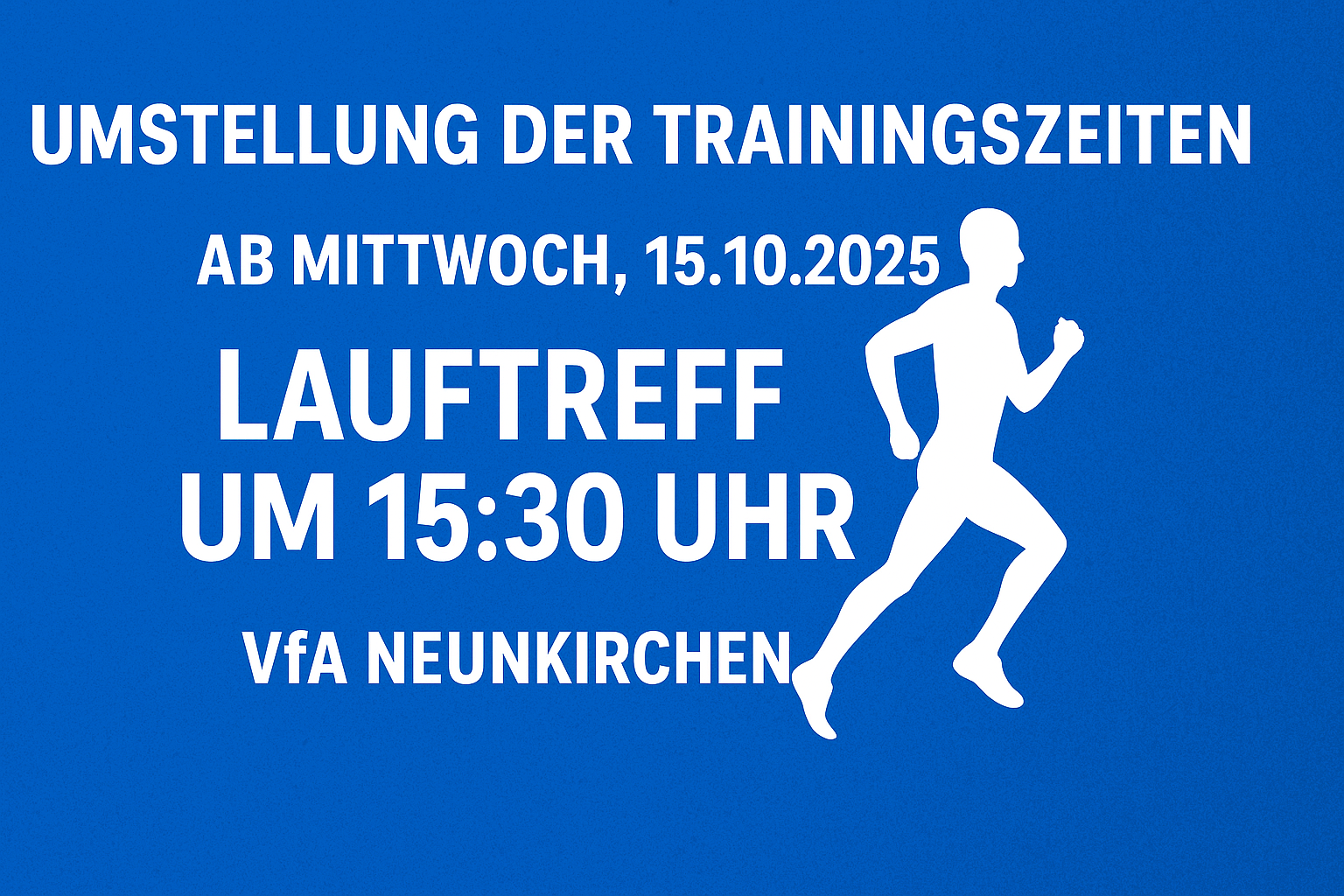 Änderung der Trainingszeiten
